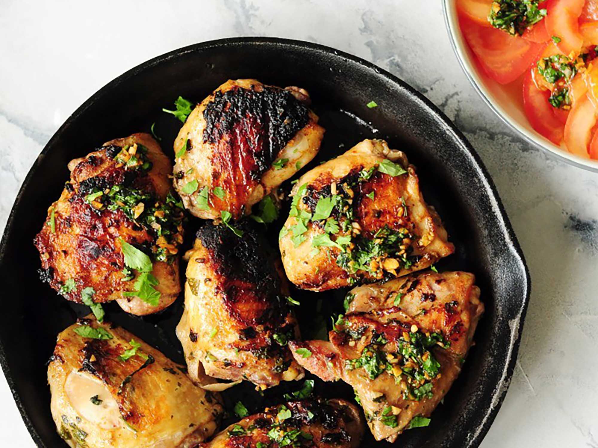 Thai Sous Vide Chicken Thighs with Tomato Salad Thai Sous Vide Chicken Thighs with Tomato Salad